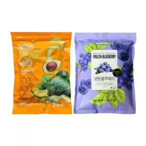 웰루츠 냉동 아보카도 500g + 블루베리 1kg 냉동과일 스무디 쥬스