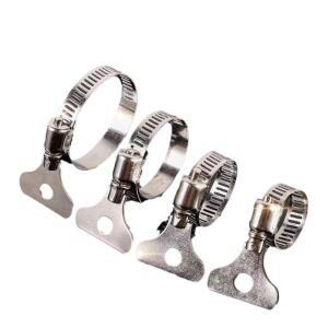 10pcs 6-44mm 웜 기어 호스 클램프 조정 가능 키 클립 물 파이프 용 스테인레스 스틸 자동차 기계