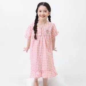 [하프클럽/아트박스]아트박스/프리미에팜 마이멜로디 아동용 선염체크 5부 파자마 원피스PK