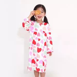 [하프클럽/아트박스]아트박스/프리미에팜 여아용 하트 피치기모 원피스 잠옷 IV