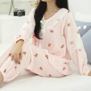 / 레이스 홈웨어 극세사 겨울 여성 수면잠옷 수면세트