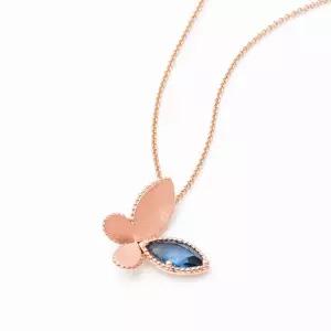 14k 런던블루 토파즈 나비 목걸이 OPDLN2175