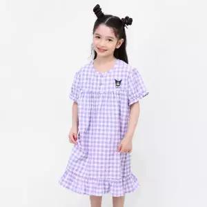 [하프클럽/아트박스]아트박스/프리미에팜 쿠로미 아동용 선염체크 5부 파자마 원피스VI