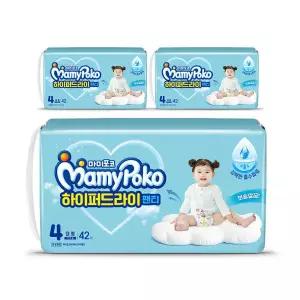 마미포코 하이퍼 드라이 팬티 기저귀 여아 대형 42P 3팩 GST