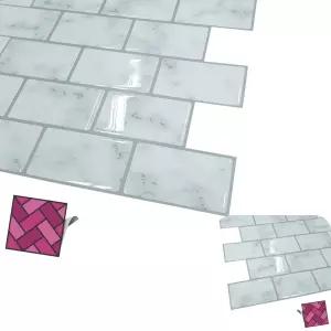 뮤 대리석 타일스티커 리폼 벽돌 데코 시트지 월 018 DIY
