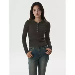 후아유 Hooded Shirring T-shirt F WHLAG3823F