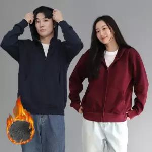점퍼 커플 오버핏 데일리 남녀공용 융털 기모 후드집업 안감