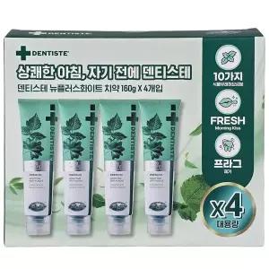 덴티스테 뉴플러스 화이트 치약 160g x 4개 783887