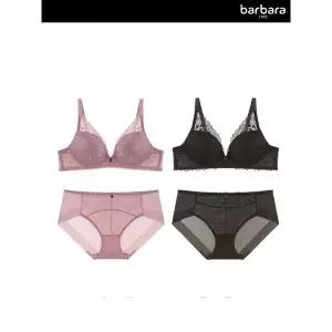 [비비안 스킨핏]바바라 프리미엄 레이스 노와이어 브라팬티 4종세트_P360021395