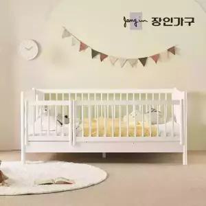 장인가구 뉴피터 SE0등급 키즈 데이베드 올가드형 원목 침대 SS+포켓 유로탑매트