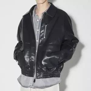 [버커루]공용 인기 비건 레더 블루종 자켓B255LI050P_US