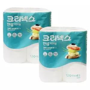 크리넥스 QRJ105J7 안심 키친타월 120매 4롤 2개 -O