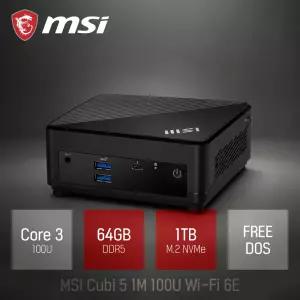 ⓒ MSI Cubi 5 1M 100U Wi-Fi 6E C3-100U 64GB 1TB / 산업용 주식용 기업용 작고 가벼운 초소형 미니PC