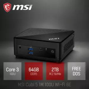 ⓒ MSI Cubi 5 1M 100U Wi-Fi 6E C3-100U 64GB 2TB / 산업용 주식용 기업용 작고 가벼운 초소형 미니PC