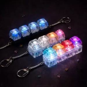 아트박스/블카마켓 광채 LED 키캡 키링 키보드 4구 불빛 기계식 열쇠고리