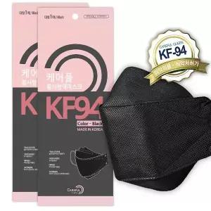 케어플 국산 KF94 황사 마스크 대형 블랙 100매