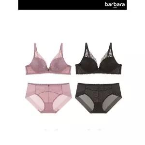 [하프클럽/비비안]바바라 프리미엄 레이스 노와이어 브라팬티 4종세트