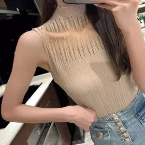 F007649 시스루레이스 반목 나시니트 이너나시 골지티셔츠
