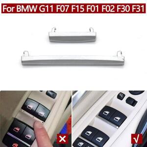 BMW 호환 7 시리즈 G11 G12 5GT F07 X5 F15용 실내 좌우 도어 윈도우 리프트 스위치 버튼 크롬 스트립  교