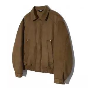 TRILLION 스웨이드 리벳 블루종 집업 자켓 (BROWN)