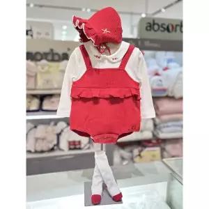 [압소바](본점)(26년F/W 임신출산백일돌축하선물)벨리 바디슈트+모자+장말세트(AB2671BU07RE)레드