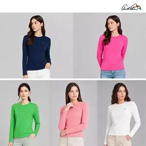 [아놀드파마](26FW 신상) 아놀드파마 여성 소프트 코튼 니트 티셔츠 (5종)