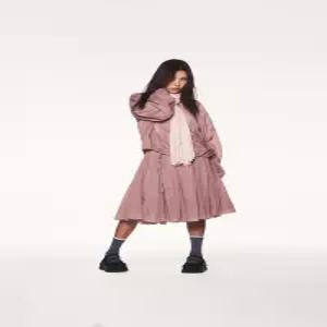 ZARA 워터프루프 나일론 플리츠 미디 스커트 - 페일 로즈 4772/902/687