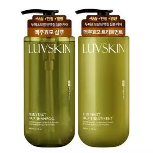 루브스킨 맥주효모 샴푸 1000ml + 트리트먼트 1000ml (화이트머스크향)