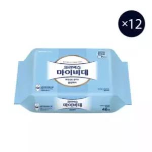 크리넥스 마이비데 클린케어 리필형 46매, 12팩