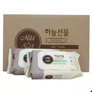 피톤치드 하늘선물 물티슈 캡형 한박스 100매24개