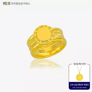 [이 가격 마지막] 99.9 24K 순금 타임리스 반지 세트 (순금 반지 3종) + 순금 펜던트 목걸이