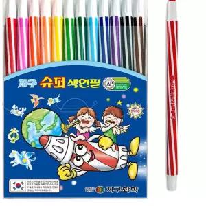 JMds 지구화학 슈퍼 색연필 12색 신학기 준비물 학용품 돌돌이 캐릭터 US1F361