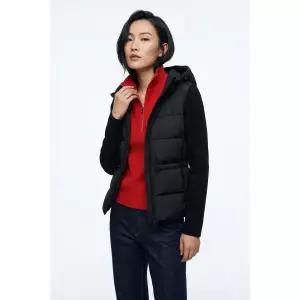 ZARA 후드 믹스 패딩 재킷 - 블랙 8073/237/800