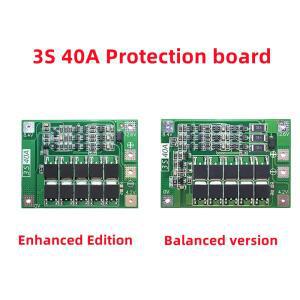 리튬 이온 배터리 충전기 Lipo 셀 모듈 PCB BMS 보호 보드 드릴 모터용 밸런스 포함 3S 40A 12.6V