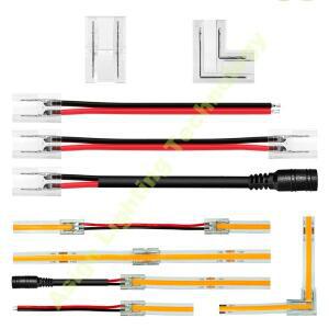 5개/몫 12V 24V 5V COB Led 스트립 커넥터 2pin/3pin/4pin 5mm 8mm 10mm 코너 스트립-스트립/와이어/DC 전