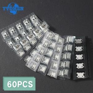 60PCS 5 핀 소켓 커넥터 마이크로 USB 모음 세트 12 모델 SMD DIP