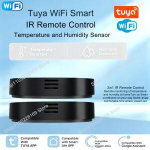 Tuya WiFi 3-in-1 IR 리모컨(온도 습도 센서 포함) AC TV DVD 지원 범용 적외선 컨트롤러 Alexa Google Ass