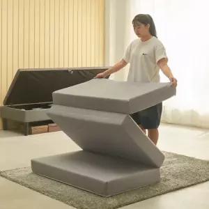 침대생각 3단접이식 딥슬립 매트리스 MS SS Q 15cm 수면 토퍼 메모리폼