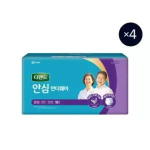 디펜드 안심 언더웨어 중형 18매 X 4팩 | 크리넥스 | 시니어용품 안전한방수막 교체형패드 기저귀 산모 수