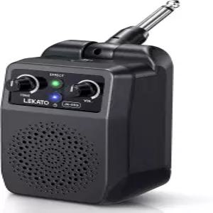 LEKATO Mini 일렉트릭 기타 앰프 5W 내장 4가지 이펙트가 탑재된 휴대용 Bluetooth 클린 디스토션