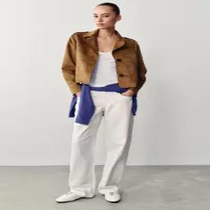ZARA 페이크 스웨이드 재킷 - 샌드 3046/253/704