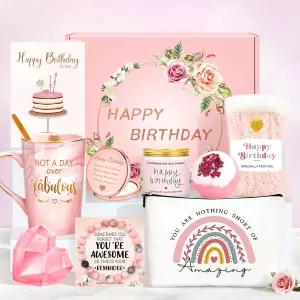 여성용 생일 선물 축하 바구니 특별한 하루가 아닌 멋진 머그 디어 핑크 상자 세트 친구 엄마 여동생 아내