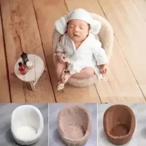2pcs 포즈 소파 사진 소품 베개 쿠션 세트와 솔리드 컬러 소프트 의자 스튜디오 액세서리