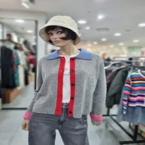 베네통/애플아울렛/모 100% 배색 포인트 카라 가디건/BAKCF9561
