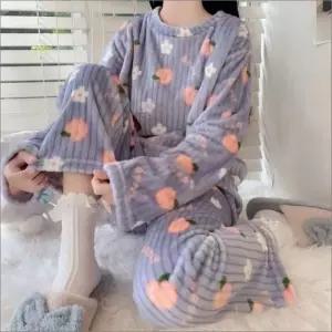 극세사 곰돌이 수면 잠옷세트 피치 수면바지 잠옷 홈웨어