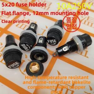 보험 패널용 5개 퓨즈 홀더 검정색 튜브 소켓 10A 250V AC