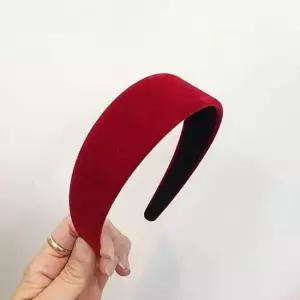 오너클랜 레드 벨벳 와이드 헤어밴드 여성 심플 머리띠 데일리 가을 헤어밴드 볼륨머리띠 무지