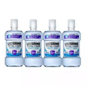 리스테린 토탈케어 캐비티케어 마일드 충치케어 불소 가글 구강청결제 750ml, 4개