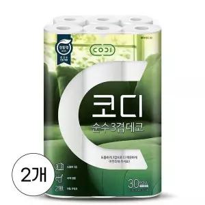 [하프클럽/셀러허브]코디 순수데코 3겹 30Mx30롤x2개