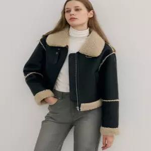 드로우핏 우먼 시어링 크롭 무스탕 자켓 [BLACK LEATHER] DFWMJK3302BKLT 3552593